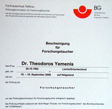 Dr. Theodor Yemenis - Forschungstaucher